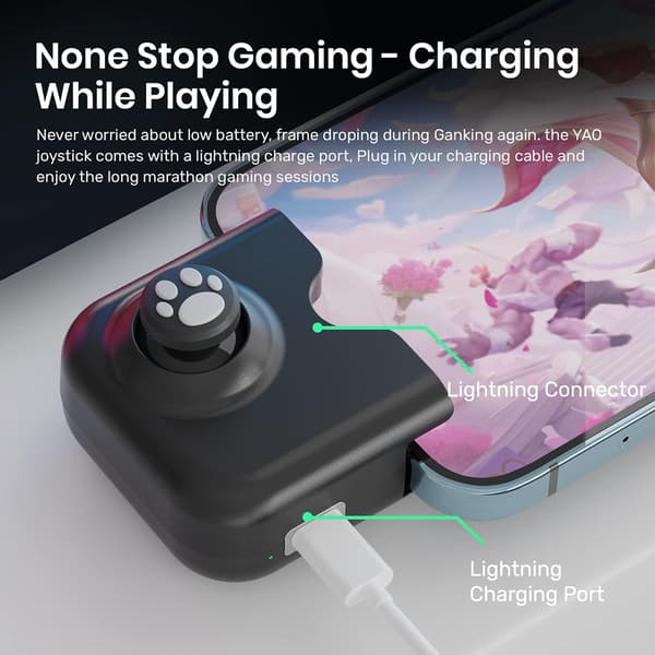 Mobilspil Controller Joystick til iPhone (iOS 13.4 eller nyere, til iOS-mobilspil)