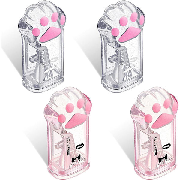 4 stk. Søde Kattepote Blyantspidser Kawaii Manuel Blyantspidser Børns Katteklo Blyantspidser