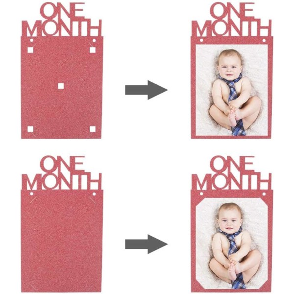 1. fødselsdagsbannere, 1. fødselsdagsdekorationer Månedlig milepæl Baby fotobanner Første fødselsdagsfestfestdekoration (Rose gold)