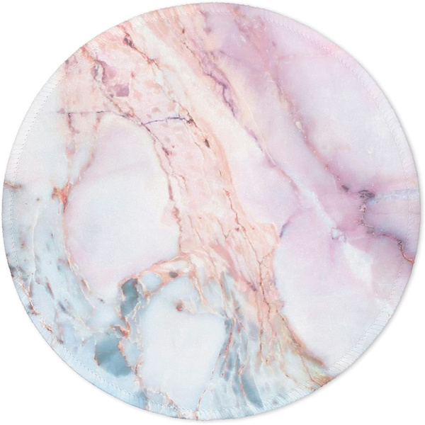 Marmor Rund Musematte, Rosa Marmor Tilpasset Premium-Teksturert Musematte