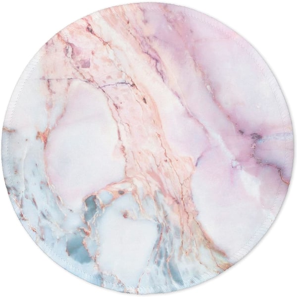Marmor rund musmatta, rosa marmor anpassad Premium-texturerad musmatta