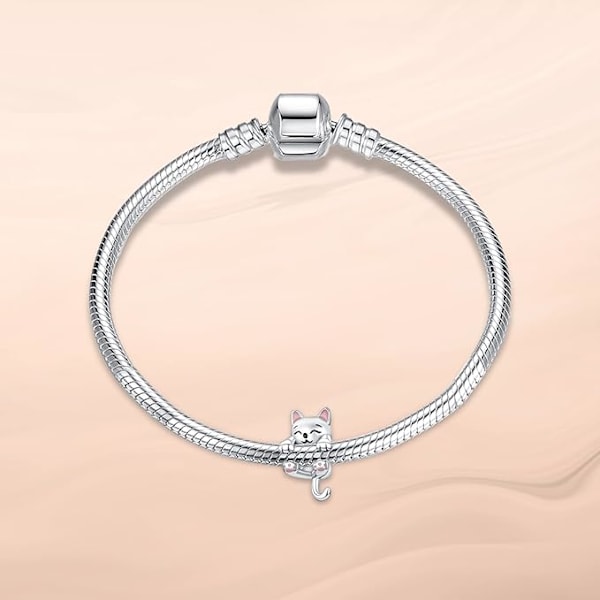 Hvite Kobber Cubic Zirconia Anheng Charms for Armbånd color 2