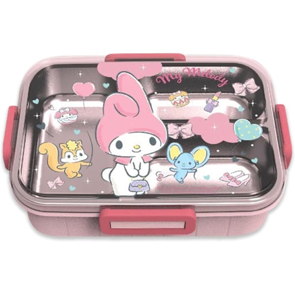 Matboks med trykk, integrert kawaii matboks med 4-punkts lås for mat, snacks og frukt color 3