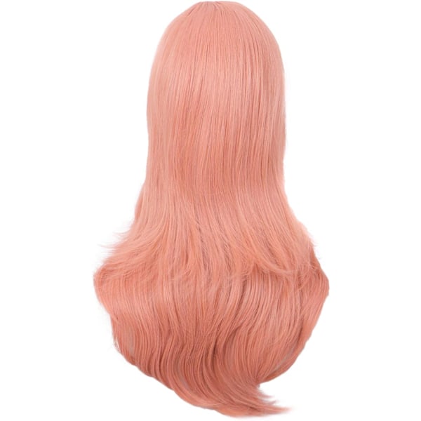 70cm/ 28 tommer Lang Krøllet Dame Krøl Anime Kostume Paryk Orange pink