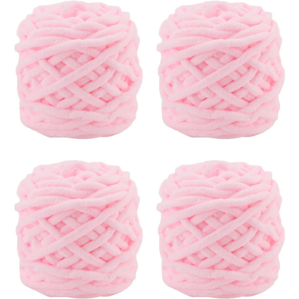 Stickgarn i flera färger för virkning, mjukt tjockt garn för garnprojekt, tillverkning av plyschbollar, handgjorda väskor, tröjor, skor, hattar Light pink