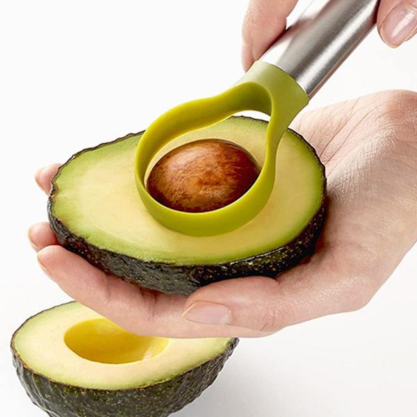 Avocadoskärare 2-i-1 Multifunktionell Rostfri Stålskalare Köksredskap