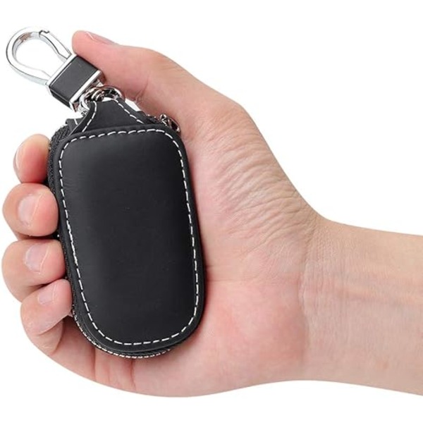 Auton avaimen kotelo, PU-nahkainen älykäs avaimen pidike ja suojus, auton avaimenperä, älykäs avaimenrengas, kolikkopidike tai lompakko auton kaukosäätimelle Black