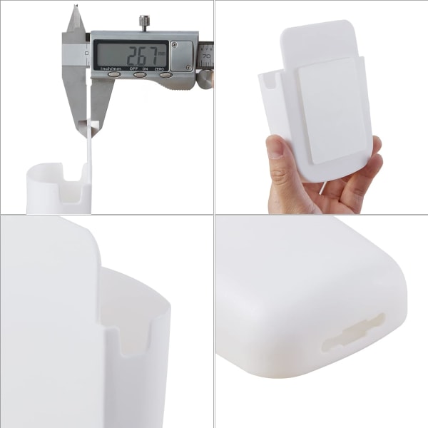 6-pack självhäftande vägg bredvid bordsfäste Fjärrkontroll Telefon Penna Sminkborstar Glasögon Multifunktionell hållare Förvaringslåda (3 vita+ 3 grå)