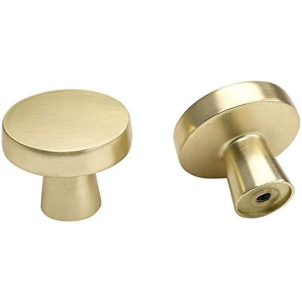 Borstade dörrknoppar Guld Svamplådknoppar Borstat Guld Kökshandtag Enhåls Skåpknoppar för byrå 2-pack