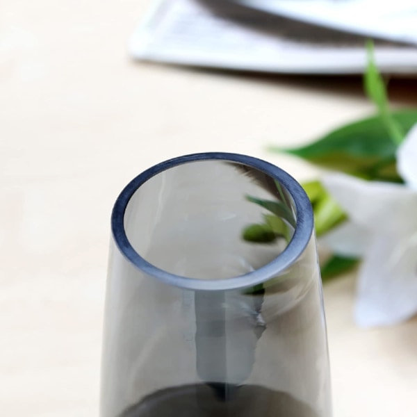 Blomvas Modern Glas - Vas för Blommor Grå Handgjord Ins Modern Billig Stor Blomvas för Tulpan Pampass Rosor Bröllopsdekor Hem Centerpieces