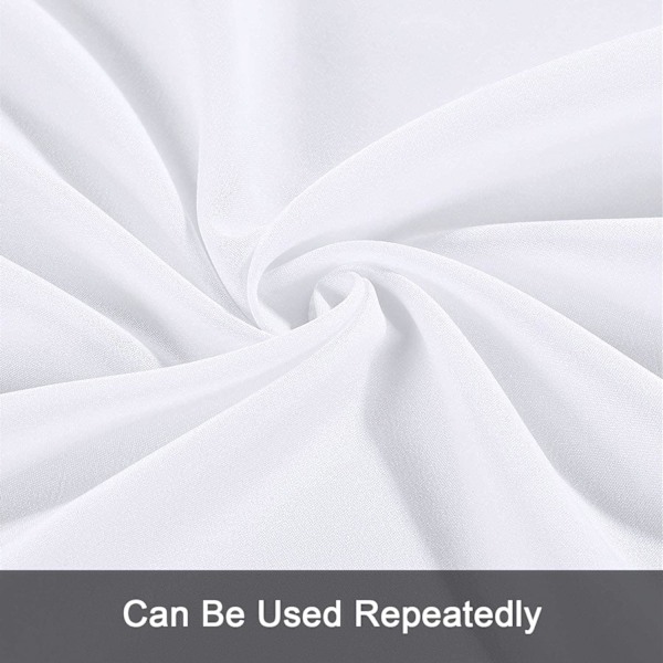 Vit bordsduk - 90X132 tum polyester rektangulär bordsduk, för 4 fots bord i tvättbar fläck och skrynkelfri, julbordsduk 228*335cm