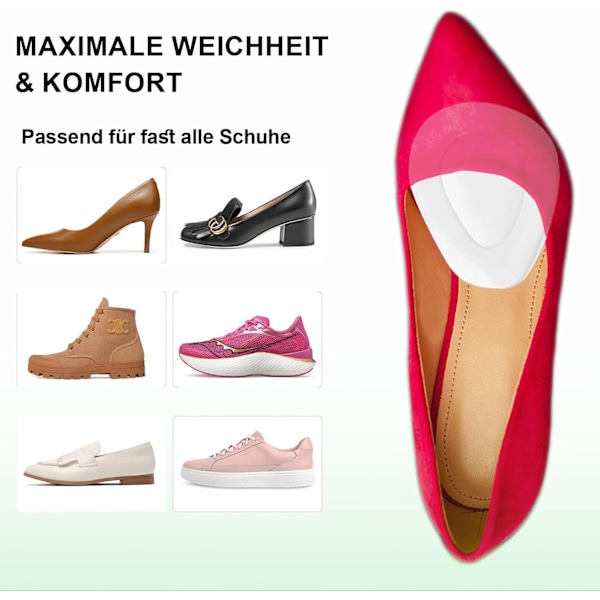 Pairs Metatarsal Cushion Insoles för smärtlindring för kvinnor