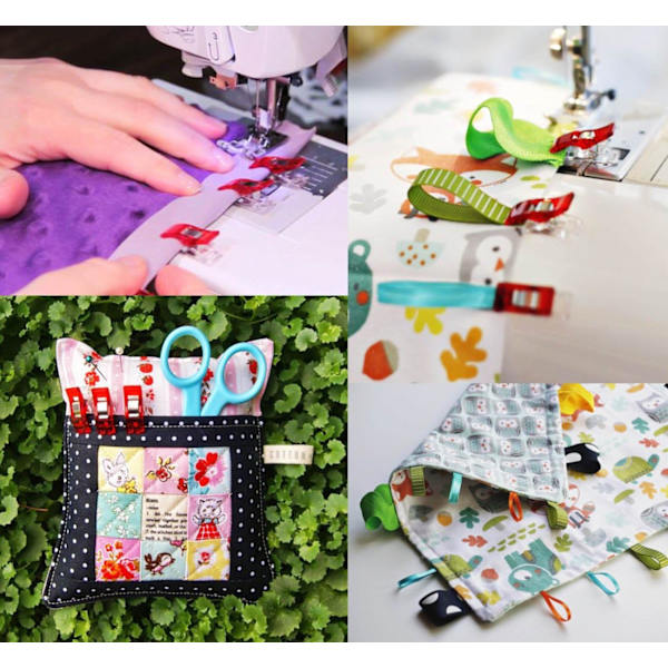 100 st. Klämmor DIY 2,7 * 1,0 * 0,9 cm Plast Sömnad för Virkning Stickning Hantverk Blandade Färger (Slumpmässig Färg)