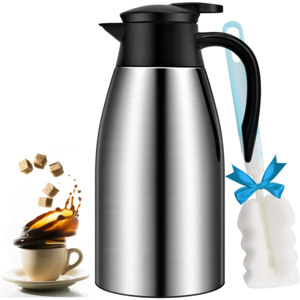68 oz kaffekaraff isolerad kaffetermosurna i rostfritt stål Vakuum thermal kanna kolv för kaffe, te