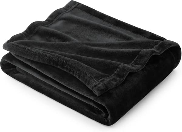 Fleece Tæppe Sofatæppe - Alsidigt Tæppe Fluffy Blødt Tæppe til Seng og Sofa/Enkelt, Sort, 130x150cm