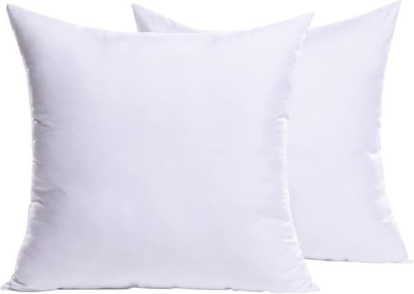 2 stk. Putefyll, Innleggspute for Sofa/Seng, Dekorative Putefyll, Hvit Putefyll, 55 cm x 55 cm