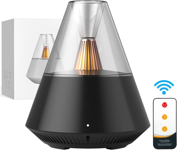 Æterisk oliediffuser, 150ML Ultralyd Cool Mist Aromaterapi Diffuser, med vandfri auto-sluk og LED-stearinlys til hjemmet, yoga, sort