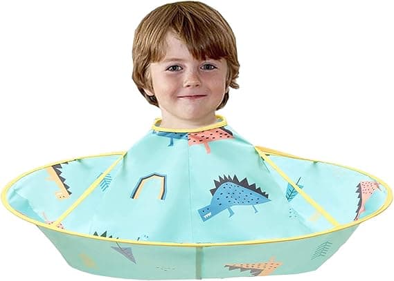Barneklippekappe, Snap Closure Barnefrisørkappe, Lett Polyester Antistatisk Husholdningsbruk for Barn, Blå