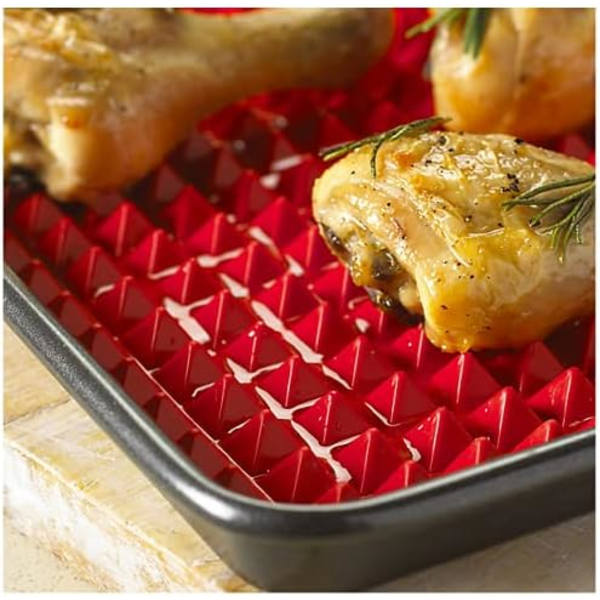 Non Stick Silikon Pyramid Pan Fett Reducerande Mat Ugnsbakplåt för BBQ & Ugn