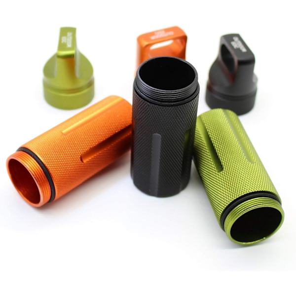 PPFISH Militärklassad lufttät EDC-tillbehörsväska, pillerfobkapselnyckelring, utomhusöverlevnadsförvaringsmetallbehållare torr låda (3-pack)