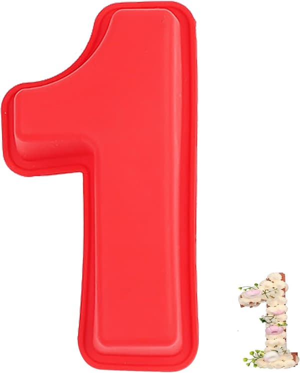 Nummer 1 kageforme, 3D store silikone tal kageforme, DIY bageforme, non-stick kageforme til fødselsdag og jubilæum