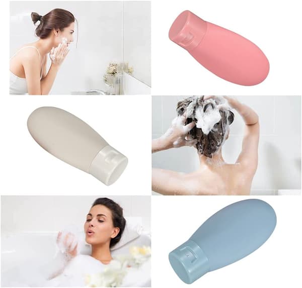 3 st 60 ml reseflaskor och behållare, små mini tomma plastflaskor för resetvål, schampo och balsam