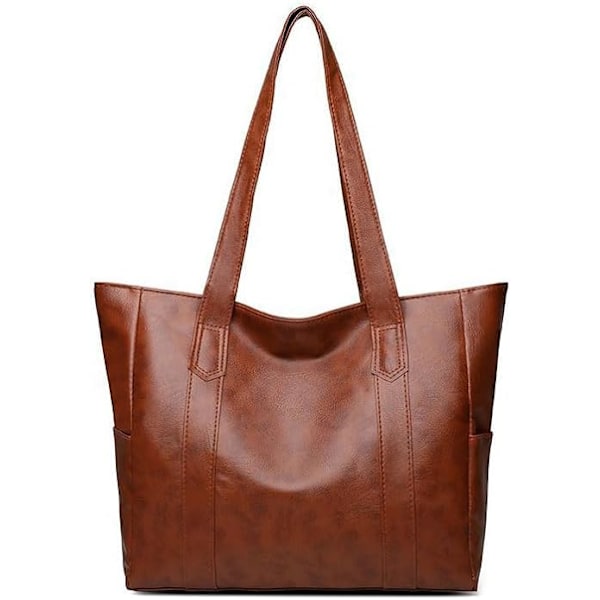 Vesker Dame PU Lær Stor Shopper Dame Store Håndvesker brown 36*12*28cm