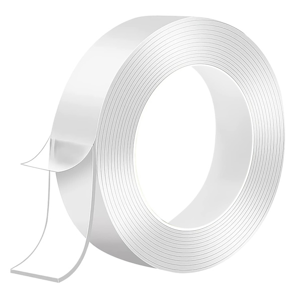Dubbelsidig tejp, extra stark transparent multifunktionell spårlös, återanvändbar för fotomattor och föremål (3 meter x 2 cm x 2 mm)