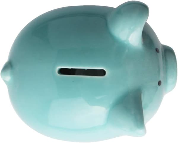 Spargris, barn å verne om keramisk gris penge sparegriser for gutter jenter barn (blå)