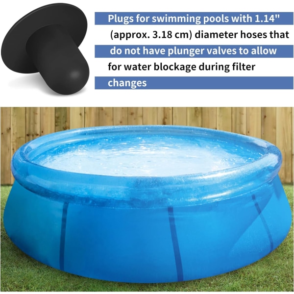 4-pack pool väggplugg ersättningsdelar - ovan jord pool filter pump filter hål plugg kompatibel med Intex och Bestway