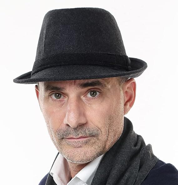 Hat, Panama Hat, Elegant Vinter Bowler Hat, Gentleman Jazz Hat, Varm Efterår Vinter Hat, til Rejsefest Udendørs, (Mørkegrå)