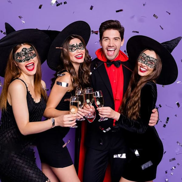 Naamio, Venetsialaiset Naamiot Naisille, Seksikäs Venetsialainen Silmänpeite Pitsi Naamio Halloweenin Naamiaiselle Karnevaaliasuun Juhliin, Musta