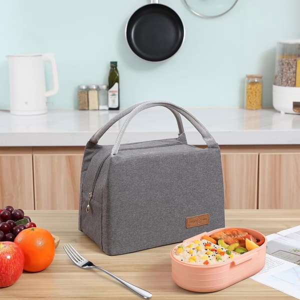 Termisk lunsjbag for menn, kvinner, gutter, jenter, barn, isolert lunsjveske, termisk matboks, termisk lunsjveske, termisk lunsj ... Gray