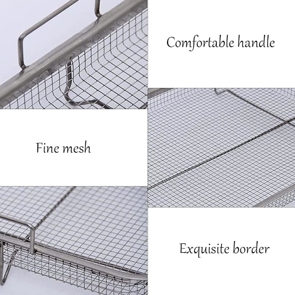 Grillkurv for grill - Grillkurv med håndtak, stekepanne sett kurv, grillkurv i mesh