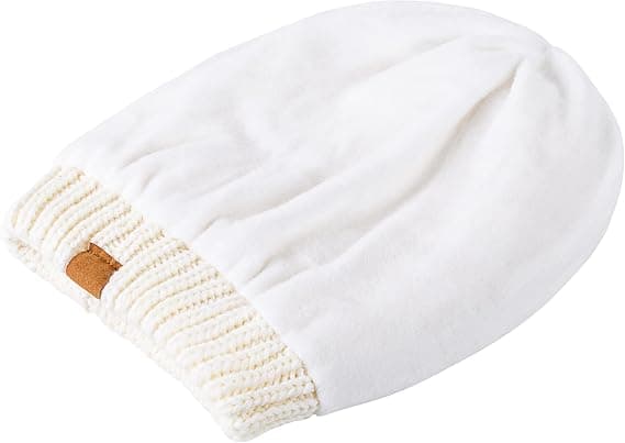 Slouchy Beanie Hue til kvinder Vinter Varm Chunky Blød Oversized Kabelstrikket Hue (Beige)