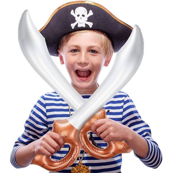 12 stk. oppustelige piratsværd blæsende piratsværd rollespil legetøj scene rekvisitter sommer pool svømning fest vand legetøj