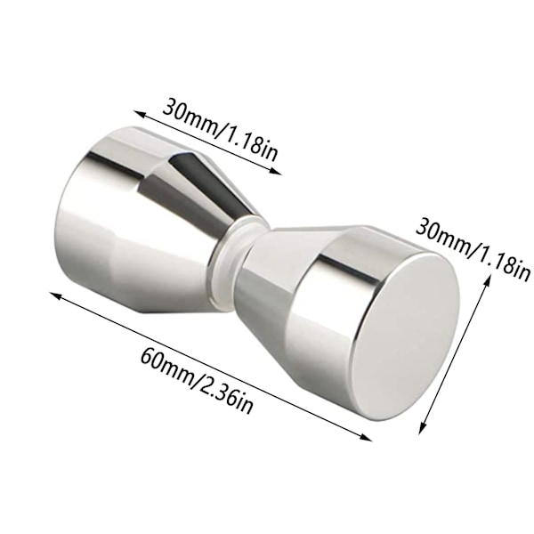 2 st duschdörrhandtag i silver aluminiumlegering duschdörrknopp för duschdörrar, glasdörrar, balkongdörrar, sovrumsdörr