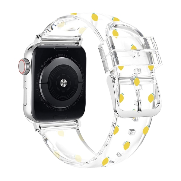 Kompatibel med Apple Watch 41 mm / 40 mm / 38 mm rem Flexibel transparent citrondesign