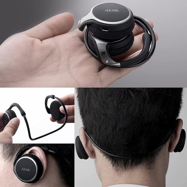 Trådløse Bluetooth-hodetelefoner for løping, øretelefoner med nulltrykksdesign og HiFi-stereolyd