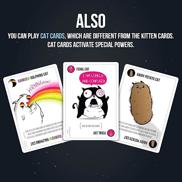 Imploding Kittens -laajennussetti - Venäläinen ruletti korttipeli, korttipelejä aikuisille, teineille ja lapsille - 20 kortin lisäys