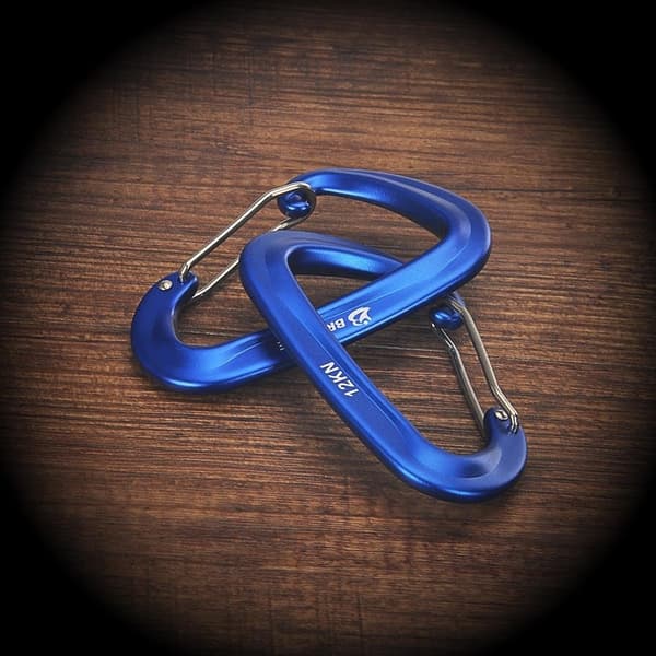 12KN karbinhakar kraftiga karbinhakar för hängmatta, camping, vandring, ryggsäck och mer (2-pack), mörkblå