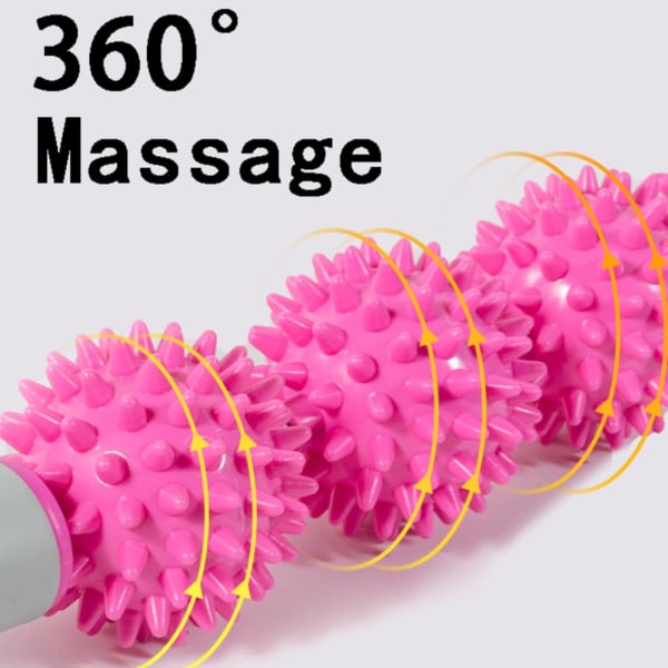 Kädessä pidettävät hierontalihasrullat ja terapiapallot - 360 jännityksen vähentäminen ja vapauttaminen - syvä kudosten ja jalkojen lihaskireys (ruusunpunainen)