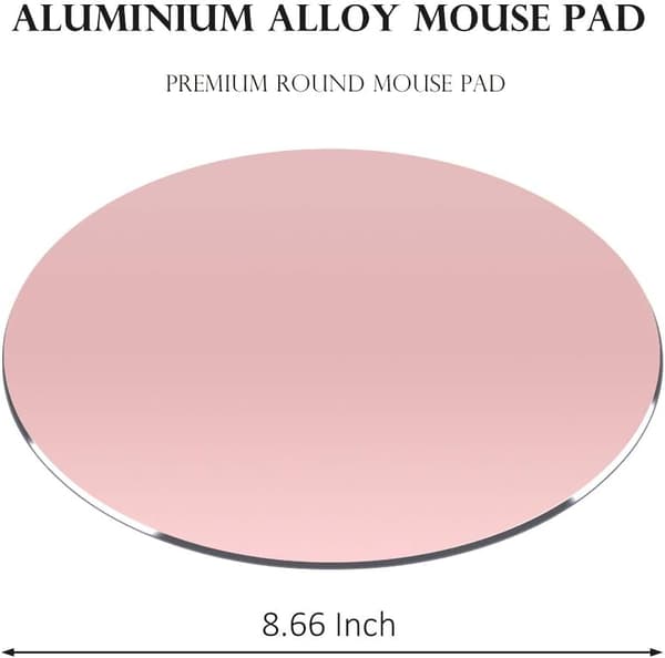 Metall musematte 8,66 tommers musematte med sklisikring (rund, roségull)