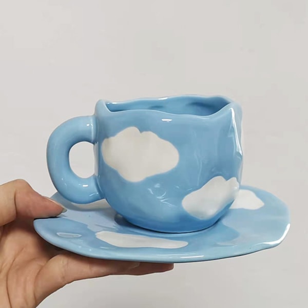 Kaffekoppsett med underkopp Muggegaver til kvinner Bursdag Keramikkkopp 250 ml Kaffekopp med underkopp Bursdagsgave til kvinner color 2