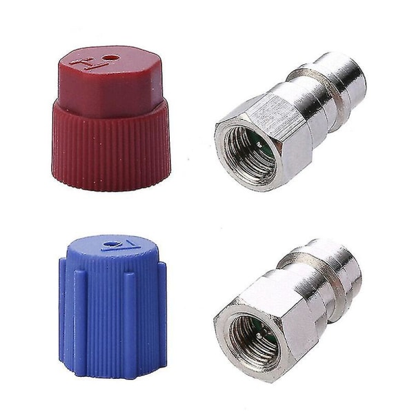 Sats med 2 A/c R-12 till R-134a låg/hög sida Retrofit konverteringsadapter montering lock kit luft