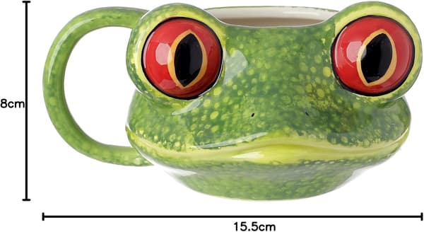 Keramisk mugg med groddesign (stor storlek, 8,5 x 16 cm)