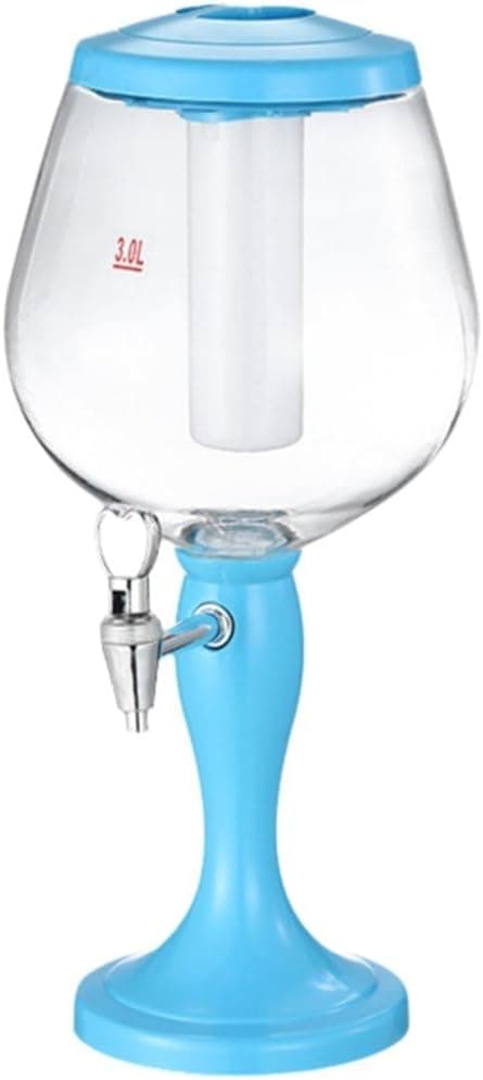 Øldispenser med isrør, 3l vanndispenser med tappekran, drikkedispenser for hjemmebar, hotellfest, blå
