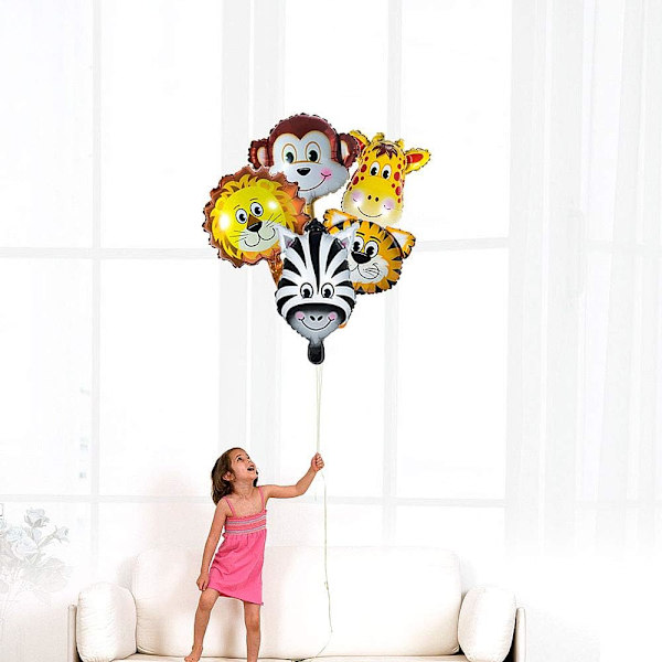 6 stk. folie ballon dyr, ballon dyr børnefødselsdag, perfekt til børnefødselsdagsfest dekoration (størrelse: ca. 30 cm)