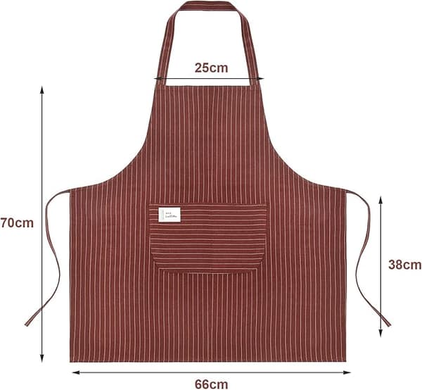 2 st Unisex Haklappsförkläde, 2 st Förkläde med 2 Fickor Matlagning Kök Kockförkläden, Kvinnor Män Förkläden, brun och grön