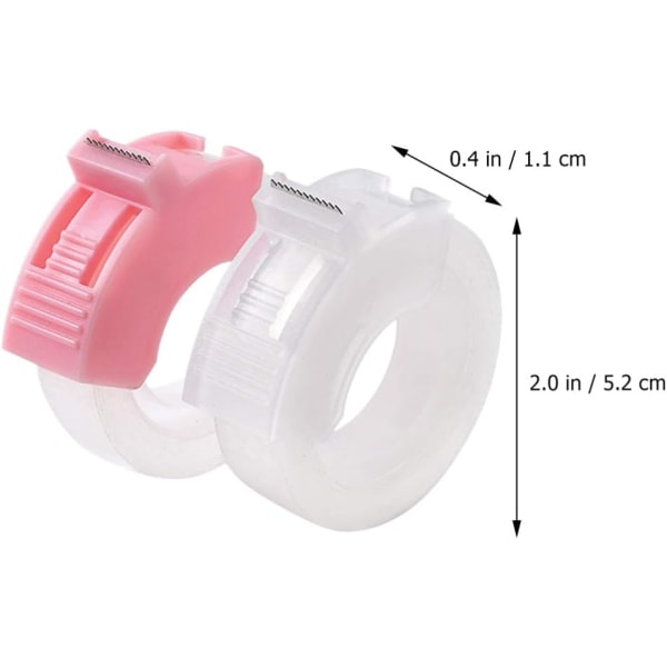 2 set tejpdispenser med tejp mini plast tejpskärare bärbar tejphållare kontorsmaterial